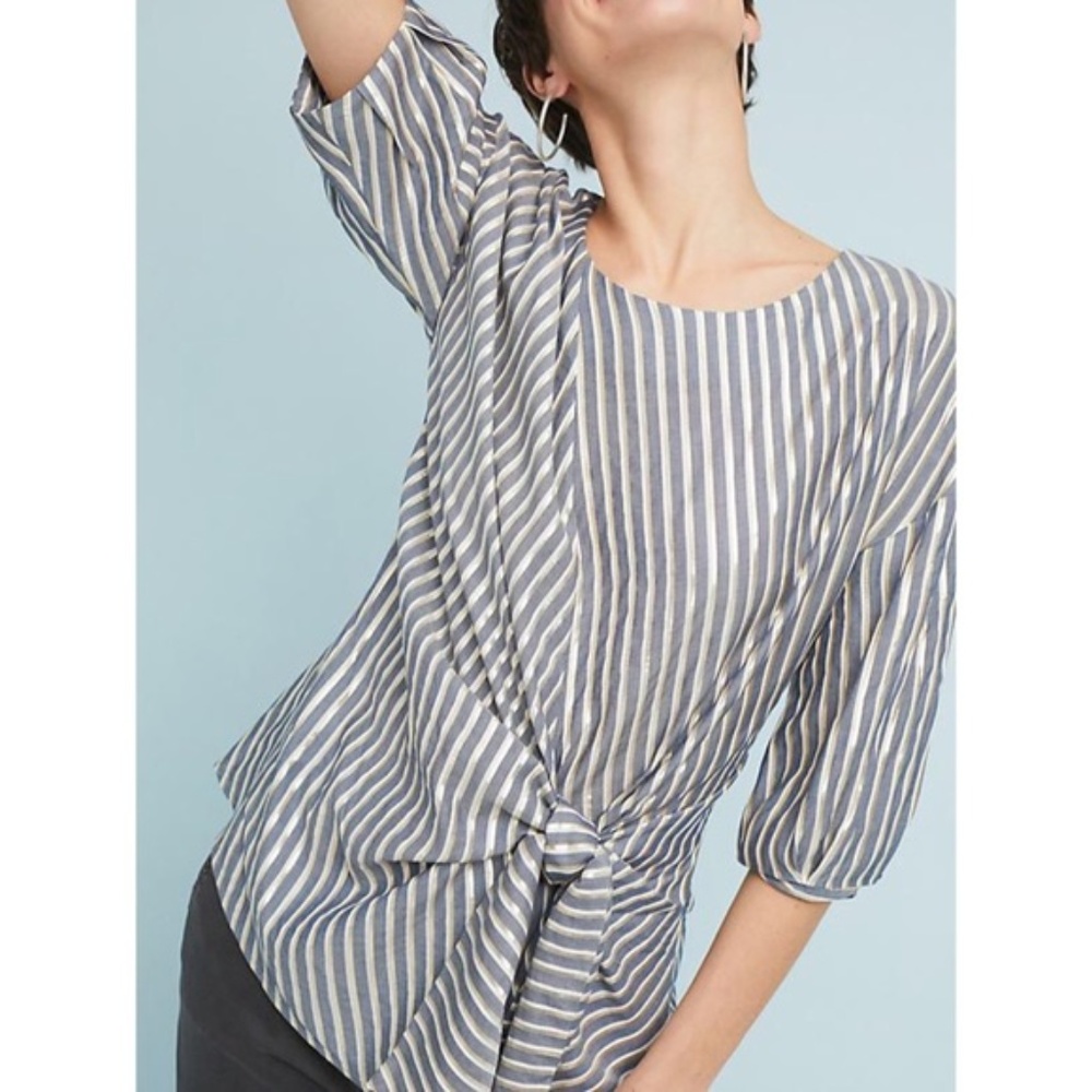 Anthropologie Eva Franco Marin Tie Front Blouse